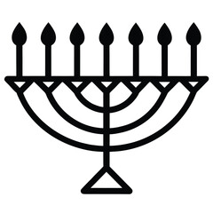 hanukkah lights vector icon