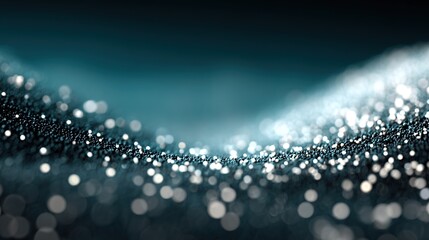Fototapeta premium Glimmering Bokeh Background with Soft Blue Tones and Depth Effects