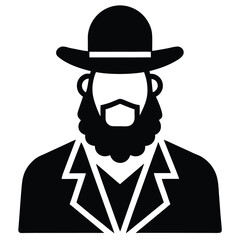 hanukkah rabbi vector icon