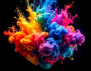 Vibrant swirling colors explode in a dynamic display