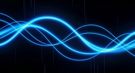 Fototapeta premium abstract light background, White-light blue-blue glass gradient on a black background — an atmospheric, cybernetic pattern with bright iridescence and a transparent, almost liquid form.