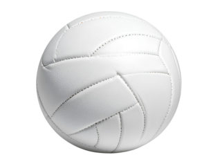 Volleyball isolated: A close-up shot showcasing a pristine white volleyball with precise stitching, its spherical form centered and inviting attention.