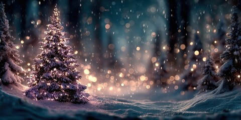 A picture of a large Christmas tree decorated with many lights for Christmas
