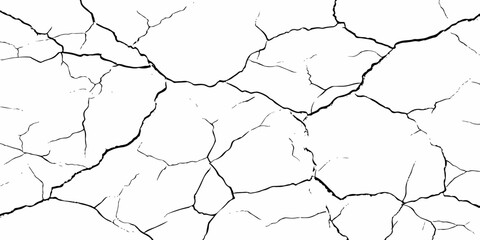 black and white dust and cracked concrete wall Texture pattern design element white background.