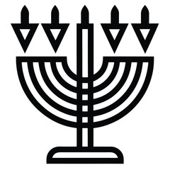 shining menorah vector icon