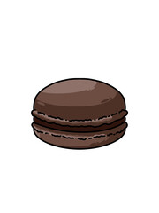 Chocolate Macaron Cartoon Illustration