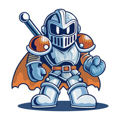 A flat style illustration showing a crusader 