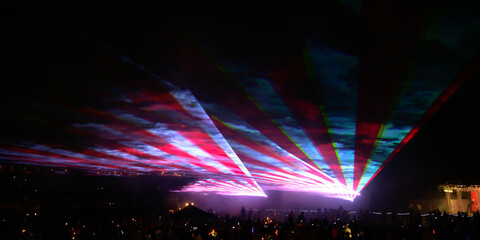 A festival light and laser show - horizontal