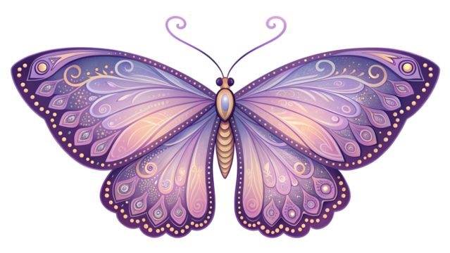 Purple and Blue Gradient Butterfly Illustration