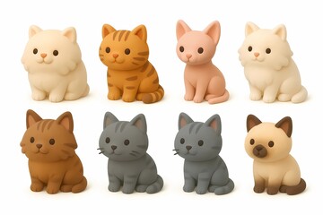 Adorable Cat Collection Eight Cute Kitten Illustrations