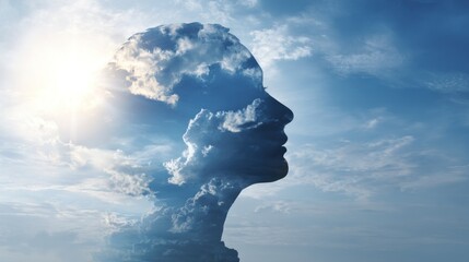 Cloudscape mind concept mental health and sky background