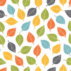 Obraz premium Modelo sin costuras de hojas de otoño Follaje de otoño Diseño para papel de embalaje textil de tela 2