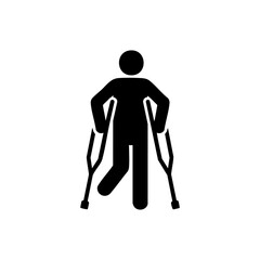 icon of a person using crutches