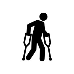 icon of a person using crutches