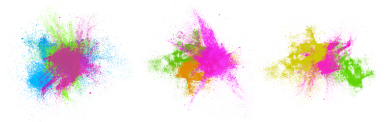 Vibrant powder bursts capture festive energy at a celebration event