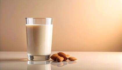 Enjoy refreshing almond milk in a sleek glass for a healthy lifestyle and dietary needs today