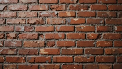 Obraz premium Weathered Old Red Brick Wall Background with Rustic Stains