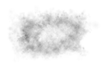 Soft gray fog enveloping a tranquil landscape in the morning light