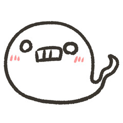 変な表情のおばけ