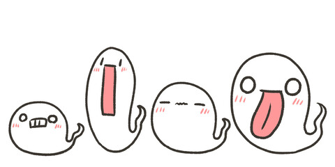 大きさが違うおばけ