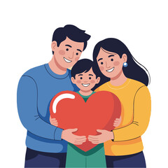 Heart Health Vector Set for World Heart Day – Red Heart Symbols, EKG Pulse Lines, Doctors, Nurses, Heart Shield, Family Care, Heart Disease Prevention, Medical and Fitness Icons