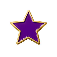Obraz premium Golden Border Purplr Star Emblem Design