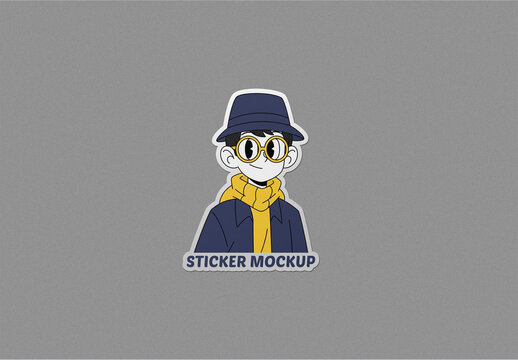 Plastic Sticker Mockup PSD Template