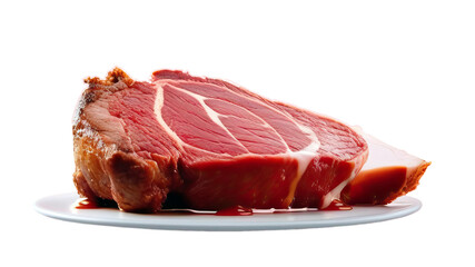 Fresh raw meat on white plate beef pork lamb steak cut protein food