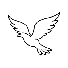 Obraz premium Majestic eagle silhouette with wings spread wide rendered in a clean continuous line art style for advertising