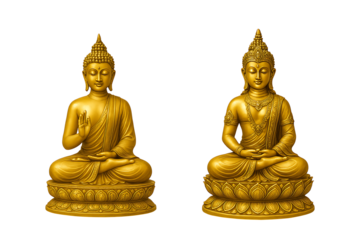 Beautiful marble idol of lord buddha with calm expression and meditation posture