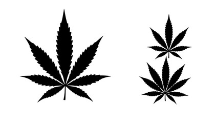 marijuana leaf silhouette vector, marijuana icon
