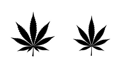 marijuana leaf silhouette vector, marijuana icon
