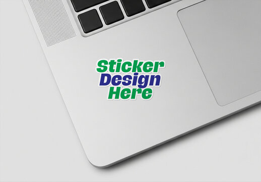 Laptop Inside Stickers Mockup