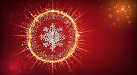 An Elegant Christmas Snowflake Design Enhanced by a Beautiful Sparkling Background