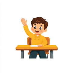 Child Raising Hand in Classroom