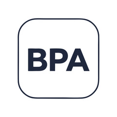 A modern and minimalist logo featuring the acronym BPA in a bold, dark sans-serif font, set inside a white rounded square with a thin outline.