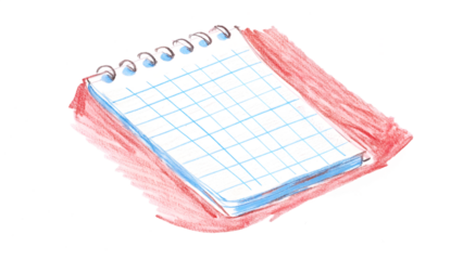 red notebook isolated on white