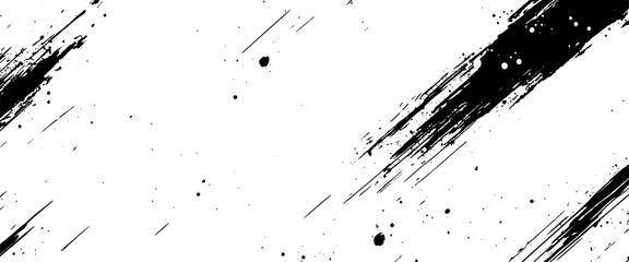 Vector black ink brush stroke on white abstract background with paintbrush design banner templates