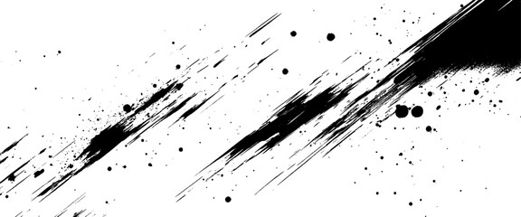 Vector black ink brush stroke on white abstract background with paintbrush design banner templates