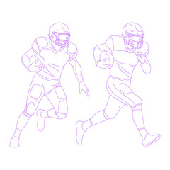 Line art illustration of a person playing American football