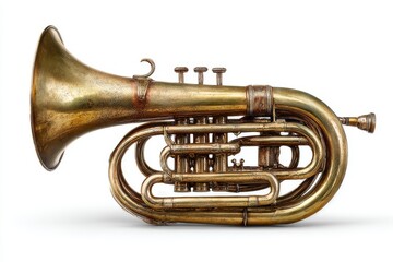 Vintage Brass Instrument Displayed Against a Clean Backdrop