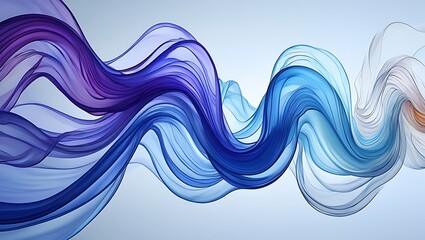 Flowing Blue and Purple Abstract Fabric Wave