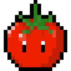 Pixel Cartoon Red Tomato Character