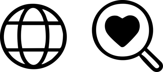 Global Love Search Icon Set.