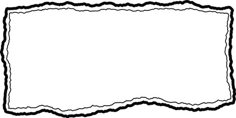 Torn paper frame with rough edges and white copy space for text
