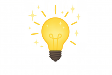 Light bulb shining brightly, symbolizing new ideas, creativity, inspiration, thinking, and finding solutions