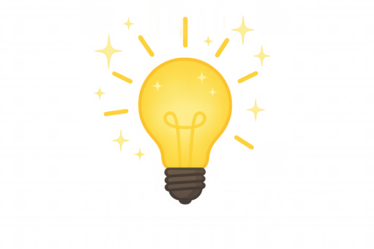 Light bulb shining brightly, symbolizing new ideas, creativity, inspiration, thinking, and finding solutions