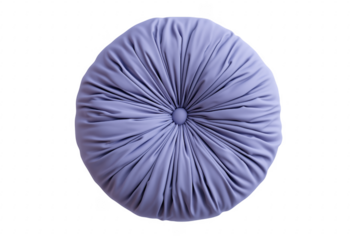 Elegant lilac round pillow on transparent background decorative soft textile design