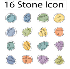 Fototapeta premium 16 stone icons 