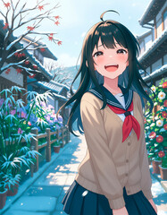 嬉しさのあまり笑い泣きする女子高生